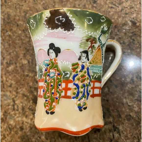 NWOT Vintage Nippon Japanese Hand painted Coffee/Tea Cup and Matching Saucer 4oz - Picture 3 of 6
